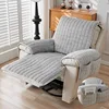 1Seater Flannel Recliner Sofa Cover with Pockets Armchair Case Plush Sofa Cover Non-Slip Lazy Boy Chair Slipcovers Home Decor 1