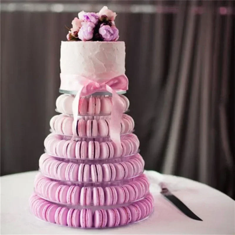 Macaron Display Stand Fondant Cake Stand Plastic Tray Cupcake Tower Rack Wedding Birthday Cake Decoration Accessories Bakeware