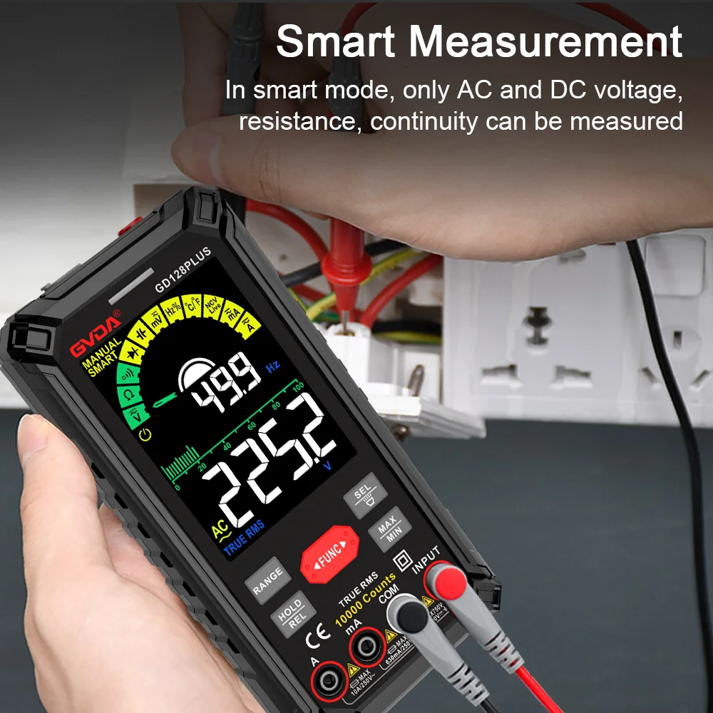 GVDA Smart Digital Multimeter Auto Range DMM Voltmeter True RMS DC AC Voltage Multimetro Rechargeable Multitester 2