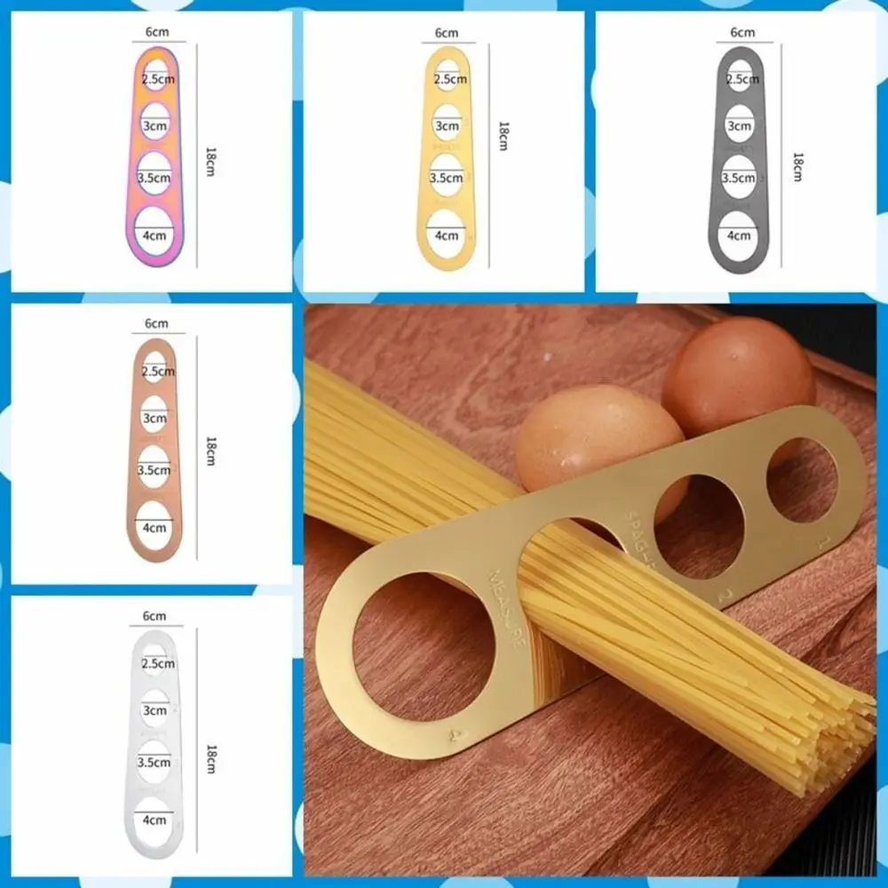 Kitchen Noodle Measure Tool Convenient Multicoloured Stainless Steel Pasta Measurer Cook Italian Noodle Ruler