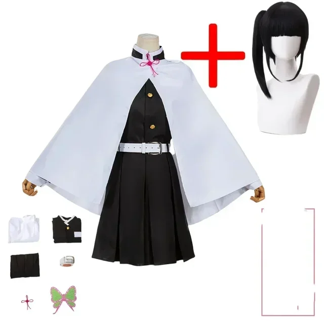 thumbnail image 1 of Disfraz de Cosplay de Kochou Shinobu, disfraz de Anime Demon Slayer, uniforme Akken para fiesta de Halloween, disfraz para niños, 1 of 5