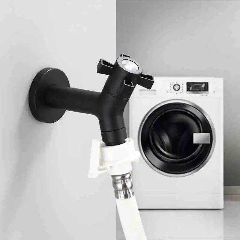 304 Stainless Steel Black Faucets Outdoor Garden Faucet Wall Mounted Bathroom Corner Washing Machine Faucet garden bibcocks bathroom faucet washing machine faucet water tap faucet