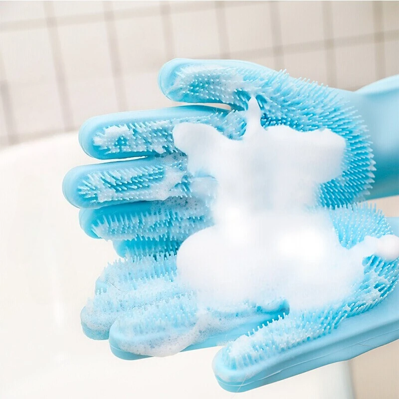 Pet Grooming Magic Silicone Scrubber Gloves