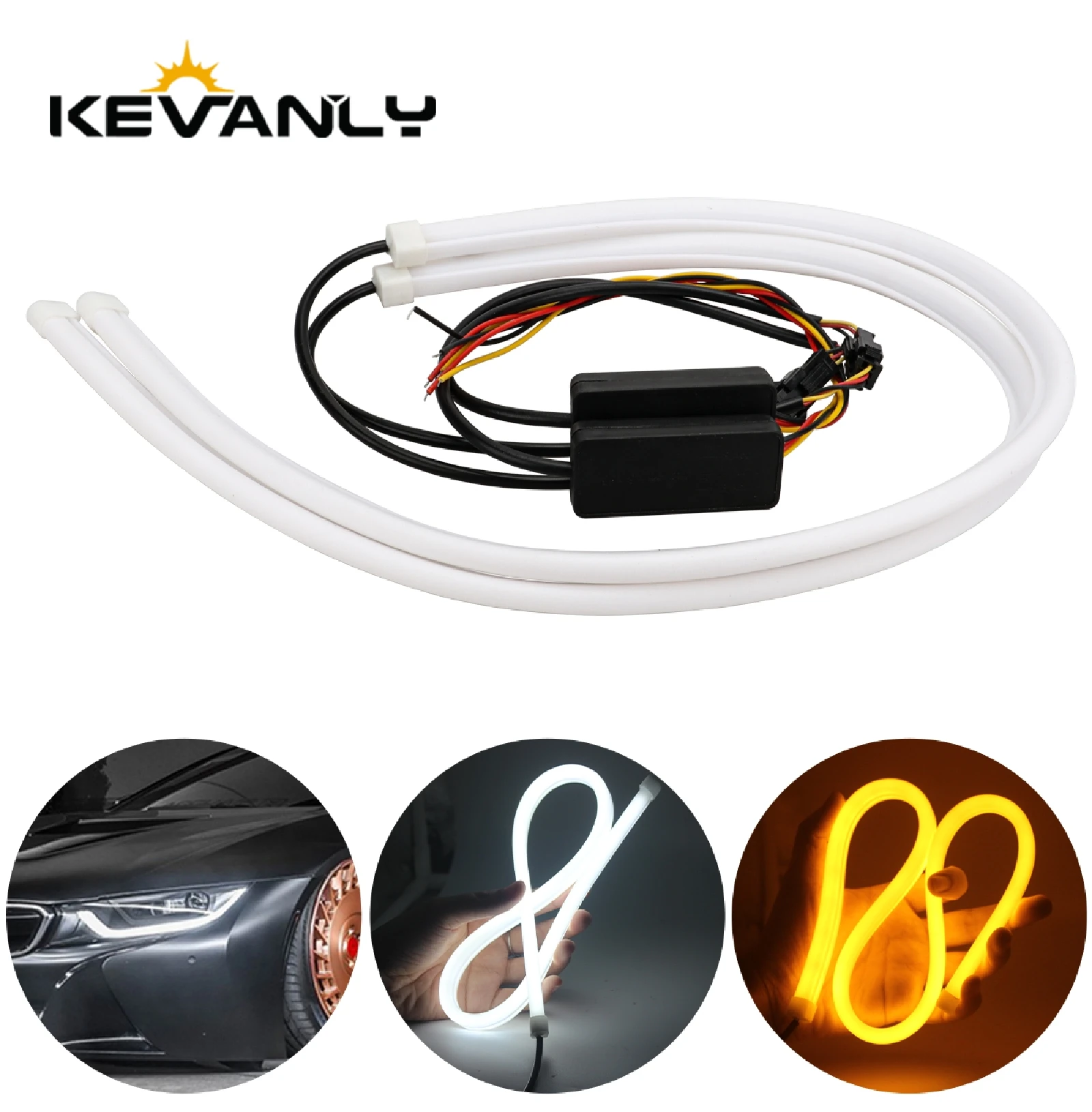 รูปสินค้า หลอดไฟ LED รถยนต์ กันน้ำ ขนาด 30-60 ซม. สีขาว-เหลือง