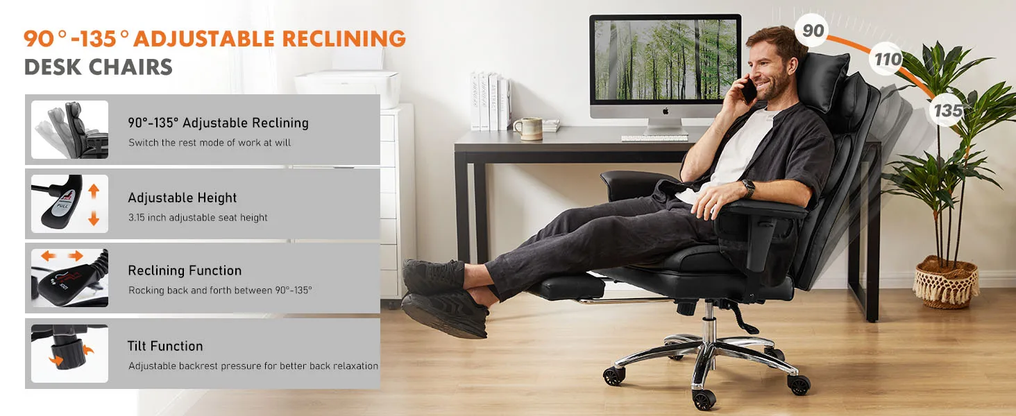 Receling Office Chair with Footrest