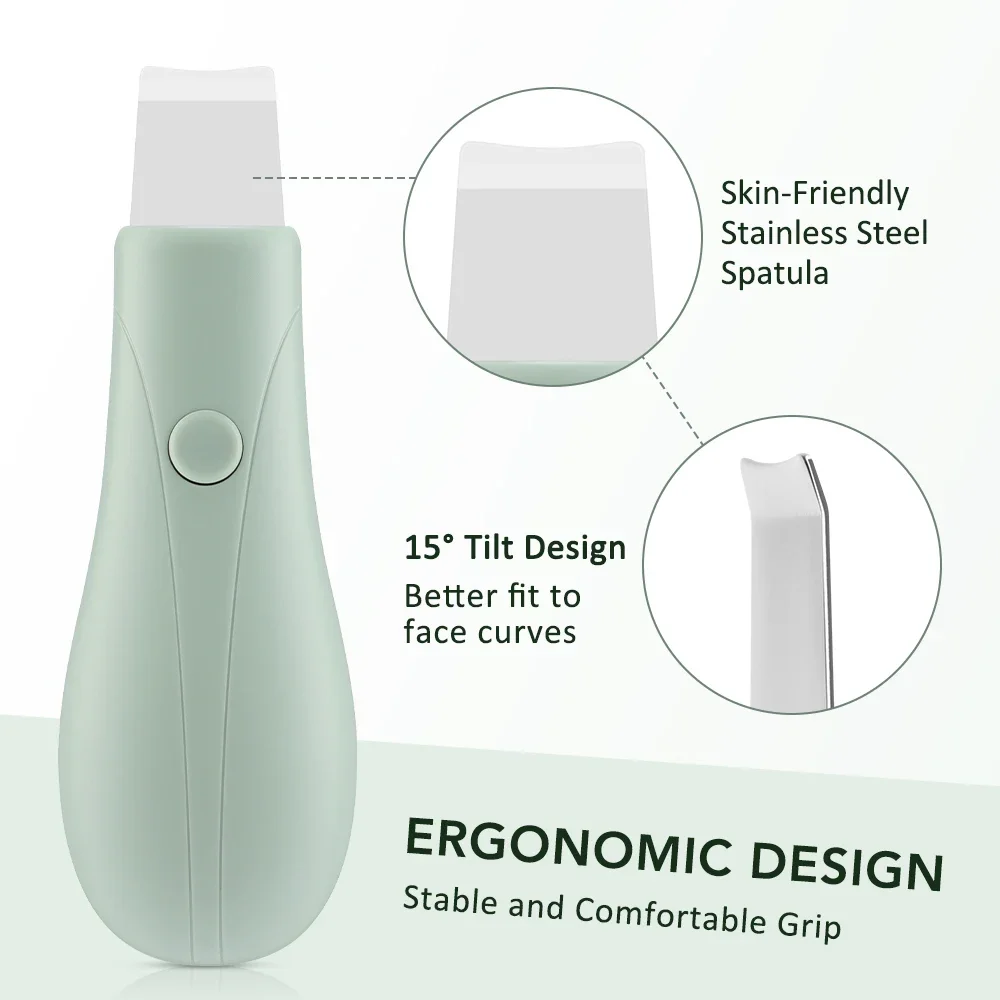 Mini Skin Scrubber Portable Vibration Skin Lifting Massager Face Spatula Blackhead Remover Facial Deep Cleansing