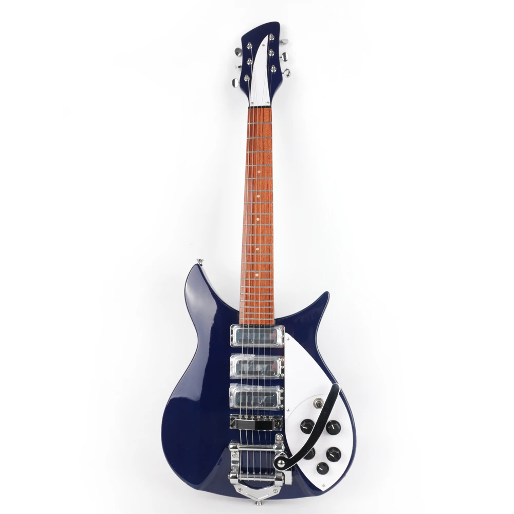 

good quality 6-string dark blue electrtic guitar tremolo