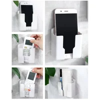 Support de prise de télécommande de climatiseur blanc universel, boîte de rangement murale pour climatiseur TV téléphone portable étagère murale 2