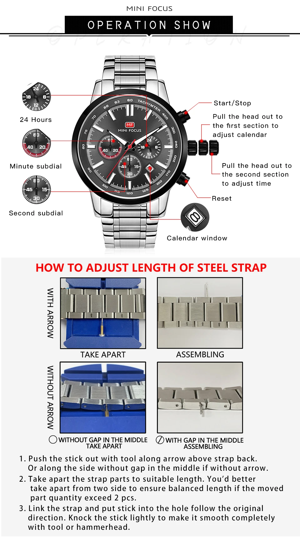 MINI FOCUS quartzhorloge voor heren Waterdicht_voghion.com