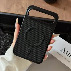 Leather Matte Magnetic Phone Case - Shockproof & Magsafe - Compatible Protective Back Cover for Huawei Pura X View (Black)