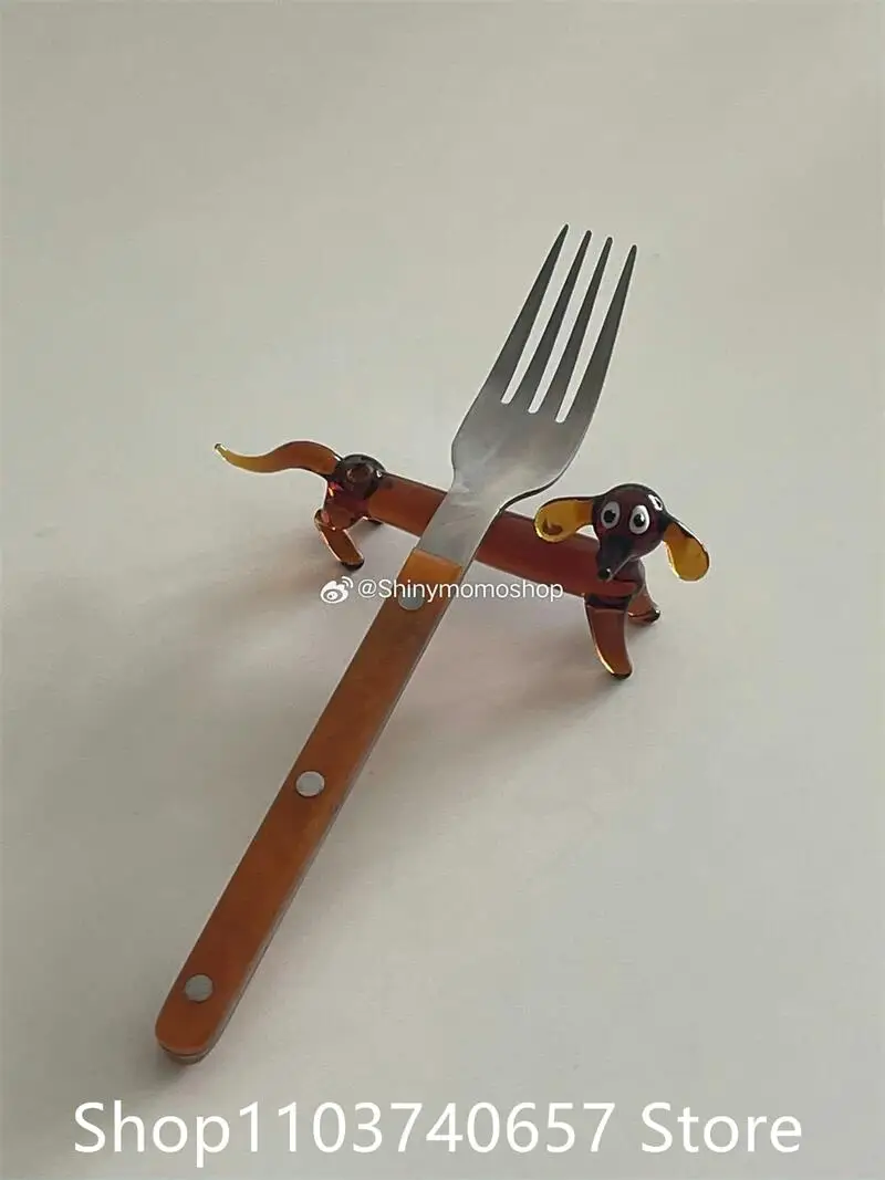Cartoon Sausage Dog Glass Incense Seat with Holes Fragrant Insertion Plate Glass Sausage Fragrance Chopstick Holder Ornament 5