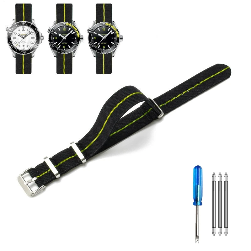 Elastic Nylon NATO Watch Strap - Multi-Size Diving Universal Bracelet