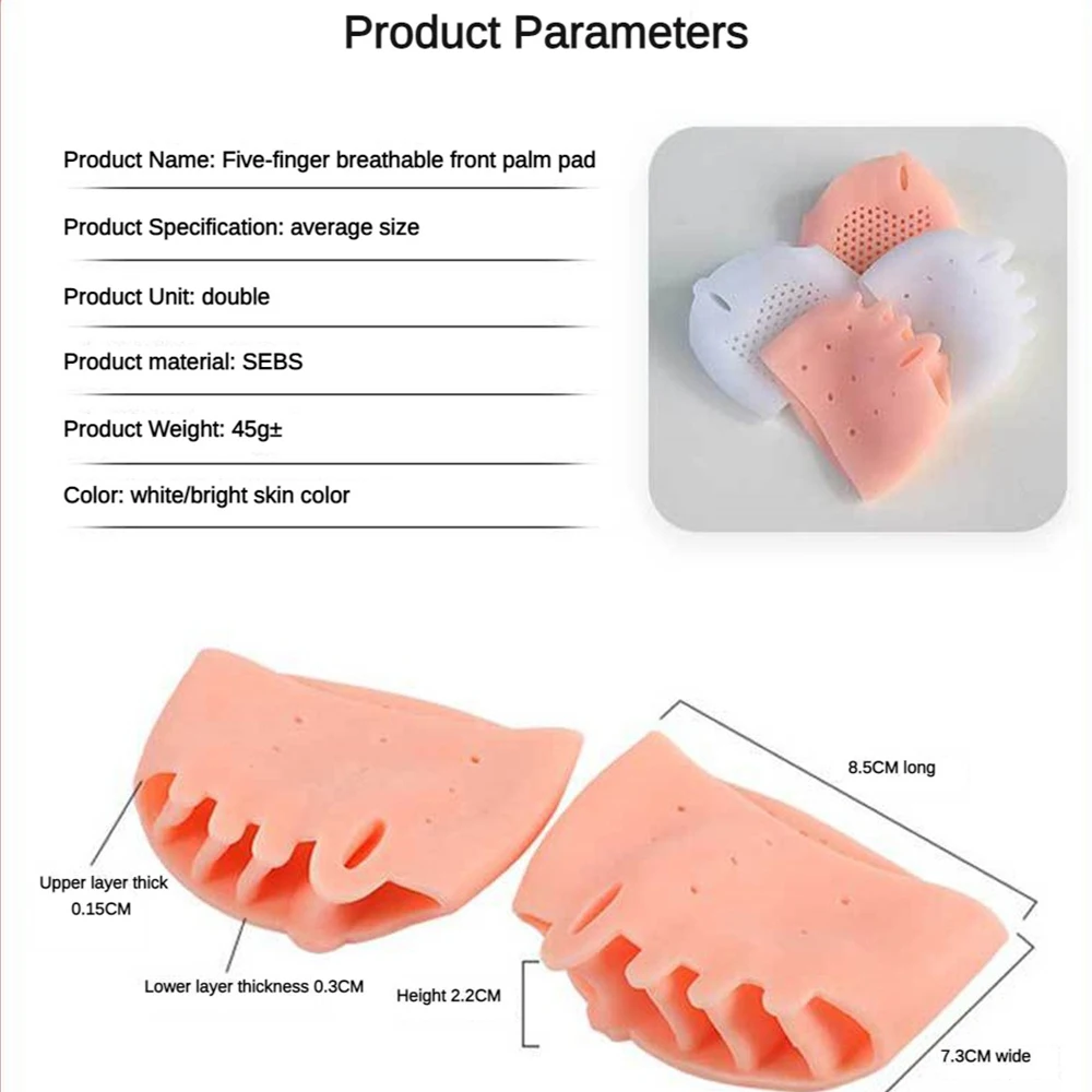 2 Comfortable Silicone Front Foot Pads for Foot Health and Bunion Relief, Perfect for outdoors and Home Use