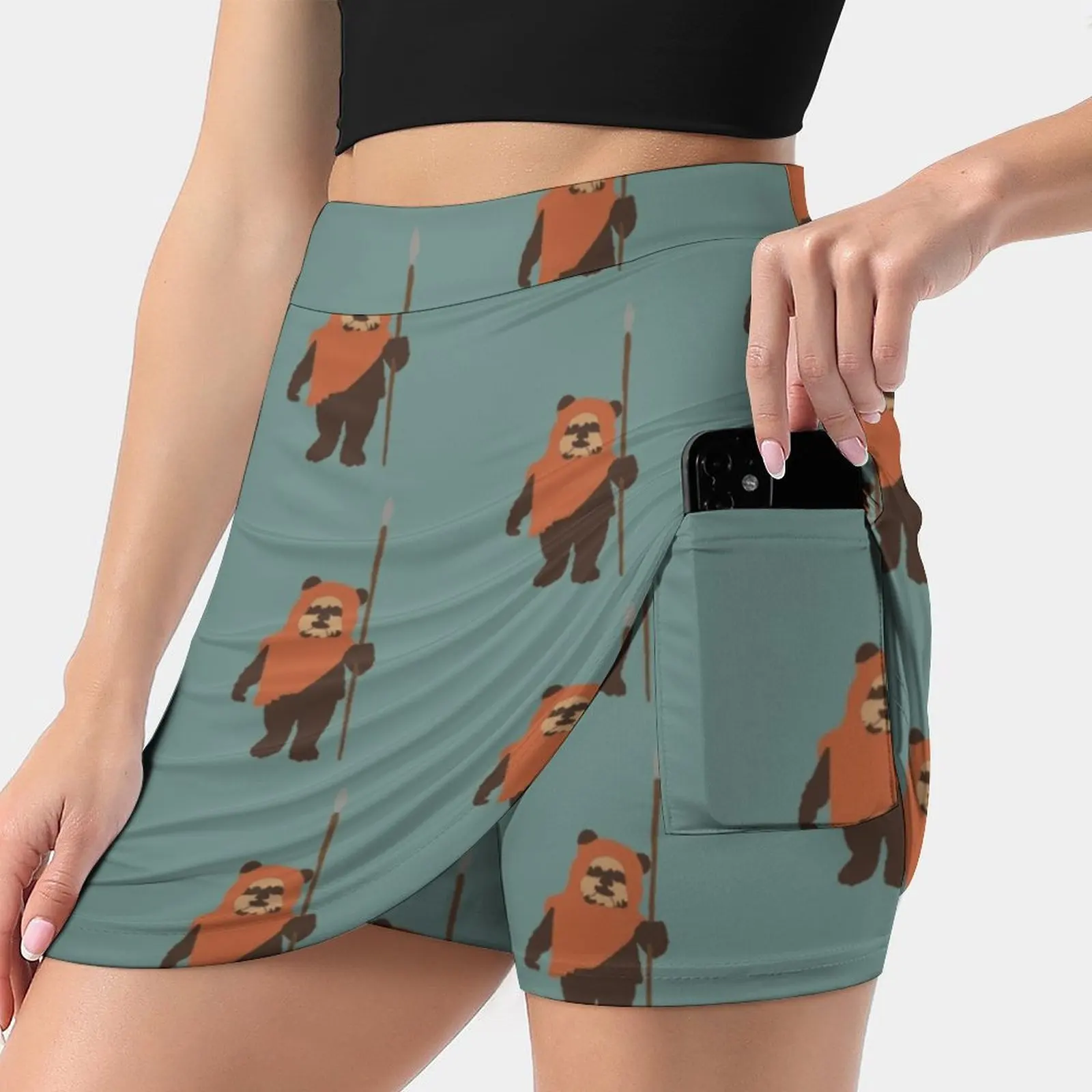 

Женская мини-юбка Wicket, трапециевидная юбка с карманом Хан Соло Люк Скайуокер Энакин Скайуокер, принцесса Leia Чубакка