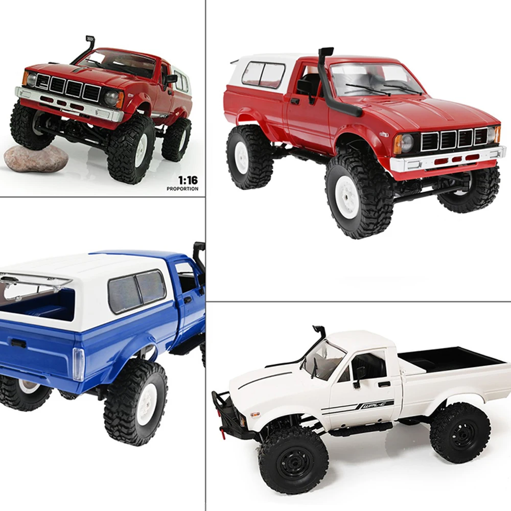 풀 체중계 Wpl C24-1 RC카 1:16, 2.4g 4wd 락 크롤러, 전기 버기 클라이밍 트럭, LED 라이트 온 로드 1/16, 어린이 장난감 선물