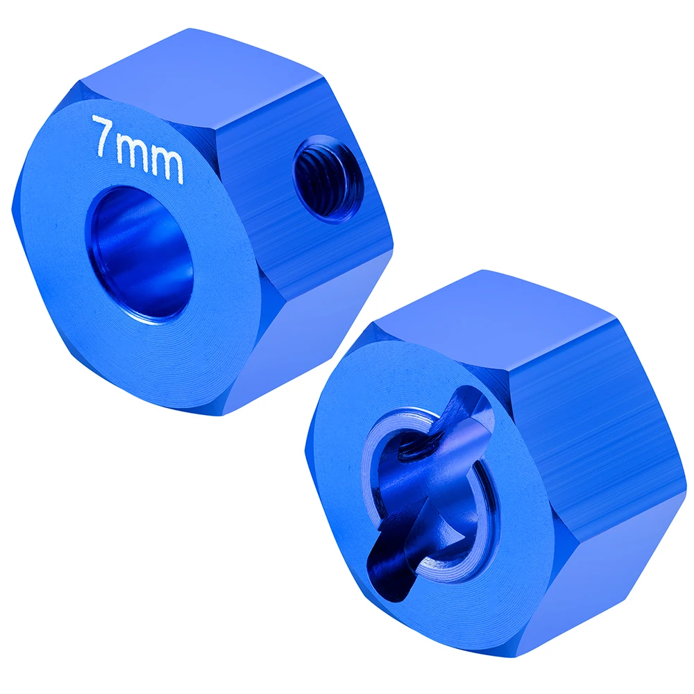 Adaptateur Moyeu Hexagonal 12mm Pour Voiture RC HSP 1/10 – Aluminium Bleu – 5mm