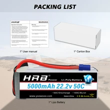 HRB 6S Lipo Akku 22,2V 4500mAh 60C Lipo Akku mit XT90 Stecker Batterie der Klasse A für RC Auto