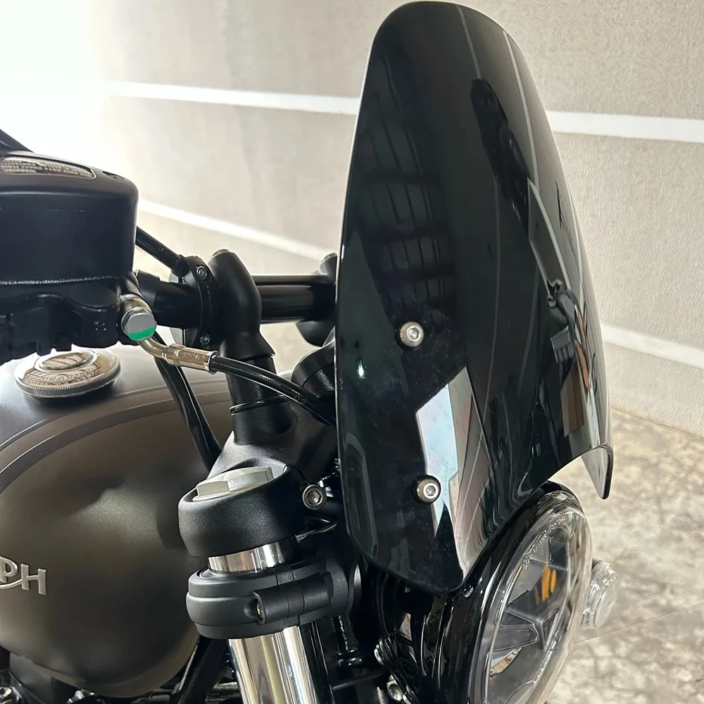 Parabrezza Moto Parabrezza Classic Flyscreen Deflettore Del Vento Per Triumph Bobber 1200 2019 Bonneville Speedmaster Screen Nuovo