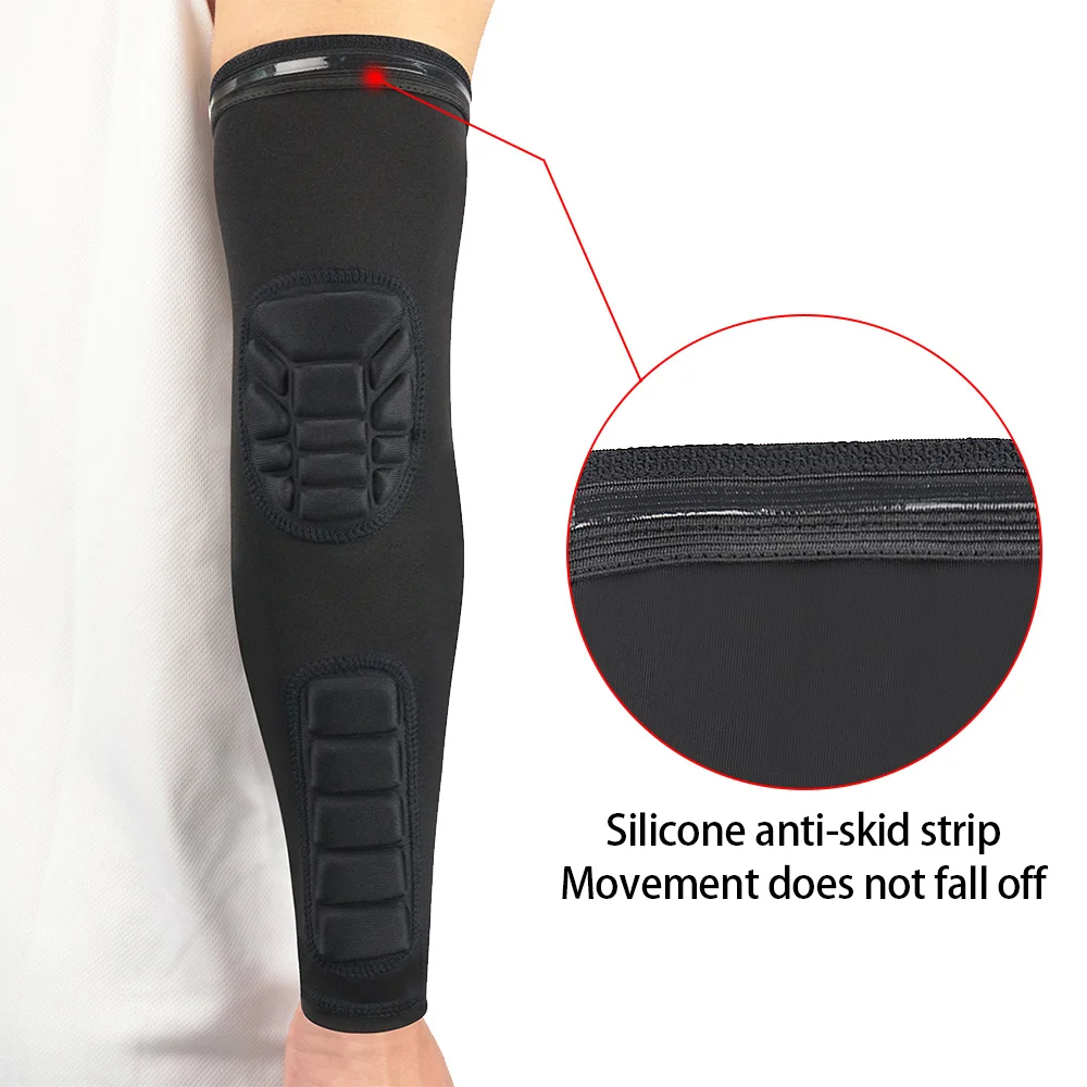 1PC Padded Elbow Forearm Sleeves Compression Arm Protective Support,Knee Calf Padded Thigh Sleeve Sports Protective for Football