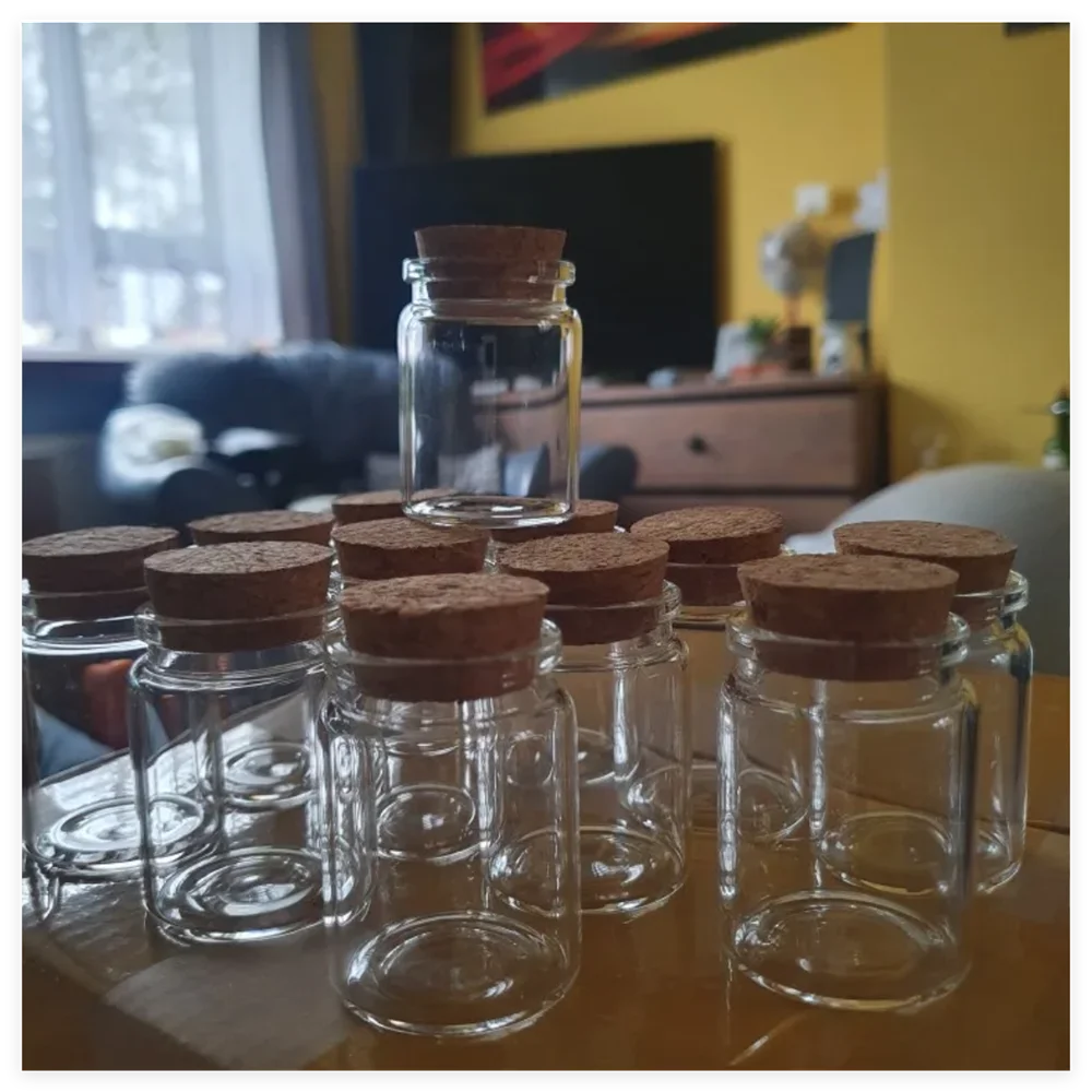 Glass Storage Jars 30ml for DIY Home Decor and Spice Storage
