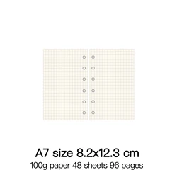 Premium Loose Leaf Spiral Notebook with High-Quality 100g Paper Inserts (A7 Grid)