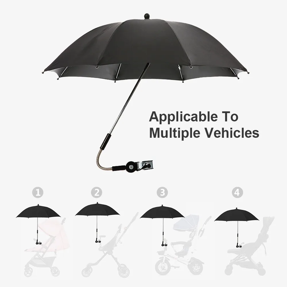 

Flexible Adjustable Baby Stroller Umbrella Holder Accessories Mount Multiused Wheelchair Parasol Shelf Bike Connector