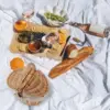 ZK20 Rattan Storage Basket Large Capacity Portable Rustic Picnic Basket with Lid and Handle Fruit Storage Basket 6