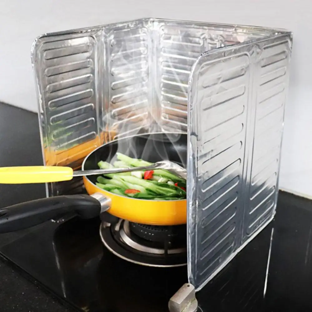 Kitchen Aluminium Anti-oil Plate Foldable Stove Heat Insulation Splash Proof Baffle Wall Protected Screens Kitchen Accessories kitchen splatter screen,kitchen splash guard