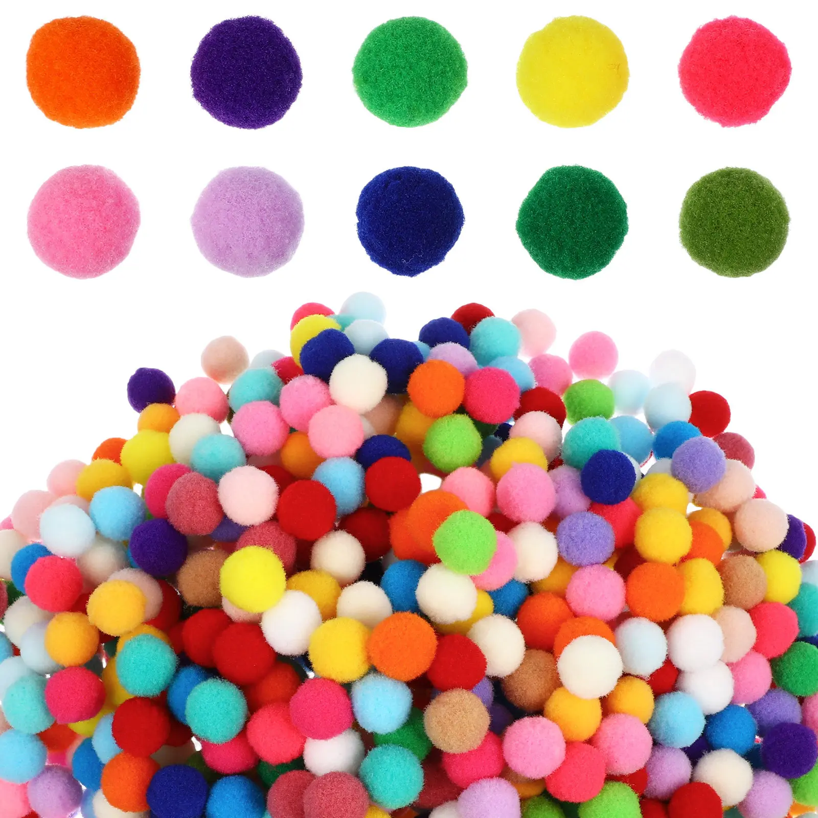 1000Pcs 다채로운 폼폼 공 어린이를위한 공예 액세서리 DIY 크리 에이 티브 공예 프로젝트 폼폼 폼폼 공