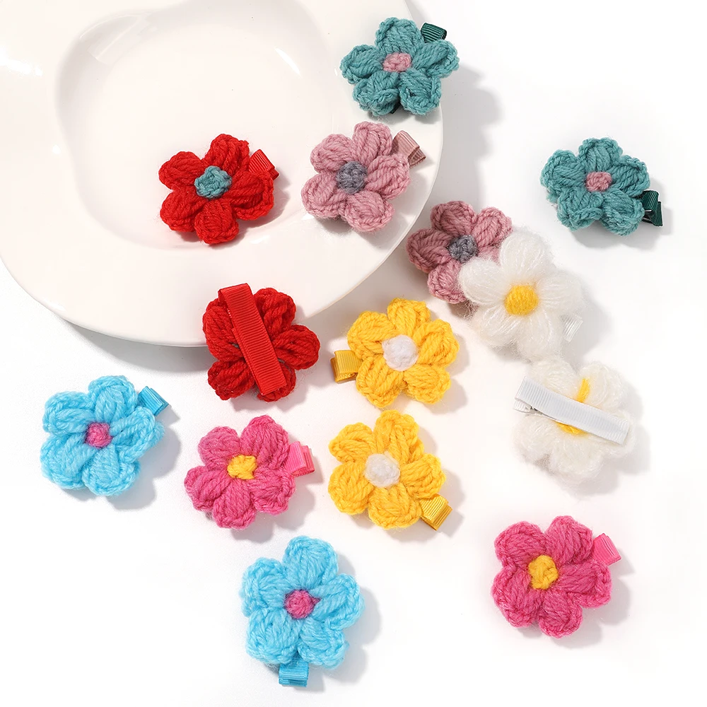 Children's Fabric Flower Pair Clip Hair Accessories 1pcs