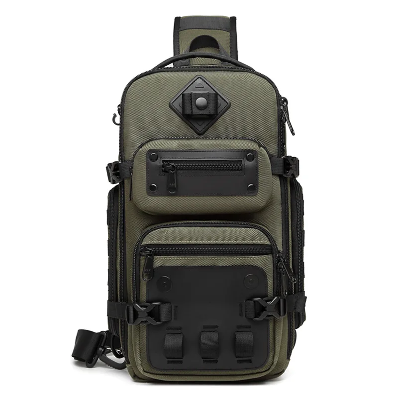Ozuko Belly bags Men's Chest Bag Outdoor Tactical One Shoulder Crossbody Bag High Capacity Waterproof Sports Bag For Man - Image 4