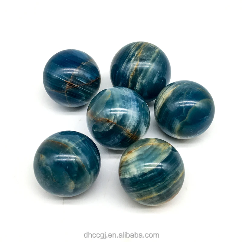 

Wholesale Natural crystal polished blue onyx sphere Crystal craft blue crystal balls For Home Decoration