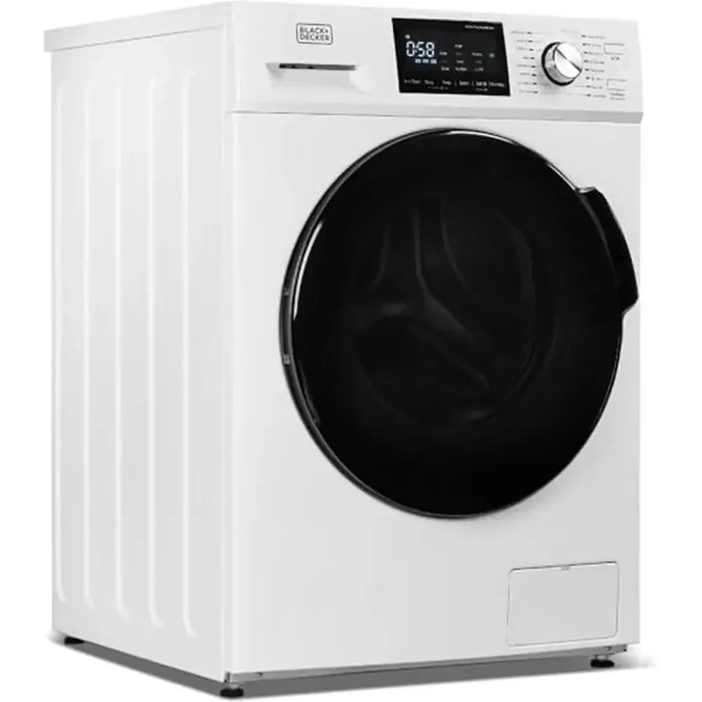 Compact Front Load Washer 2.7 Cu. Ft. LED Display 16 Cycles Stainless Steel Tub Auto Unbalance Detection 1300 RPM Max Spin Speed