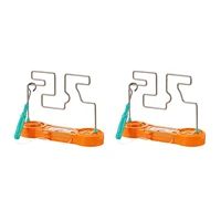 2X Bump Maze Toy Electric Dont Buzz The Wire Game Classic Tabletop Puzzle Game Retro Toys For Family Gathering, Orange 1