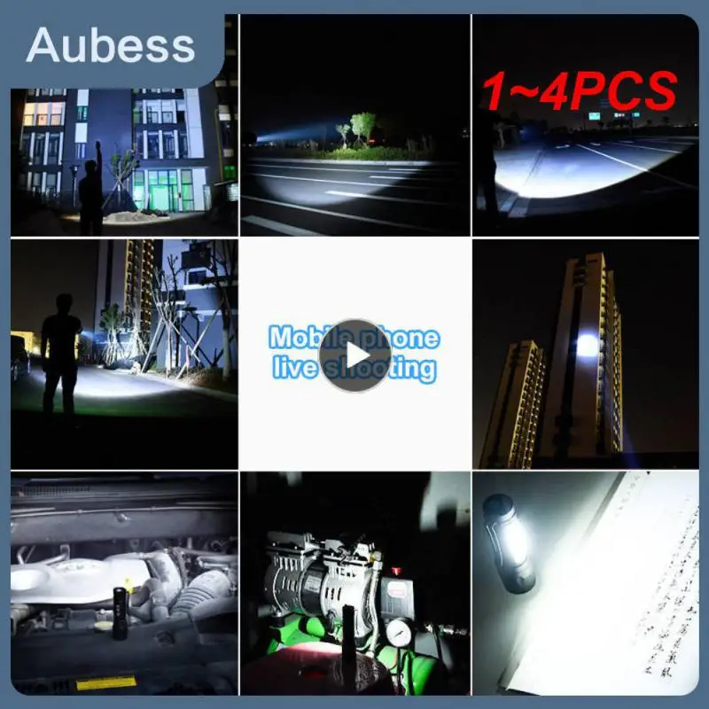 줌 포커스 미니 LED 손전등, 배터리 내장 XP-G, Q5 램프 랜턴, 작업등, 충전식 미니 손전등, 1  4 개