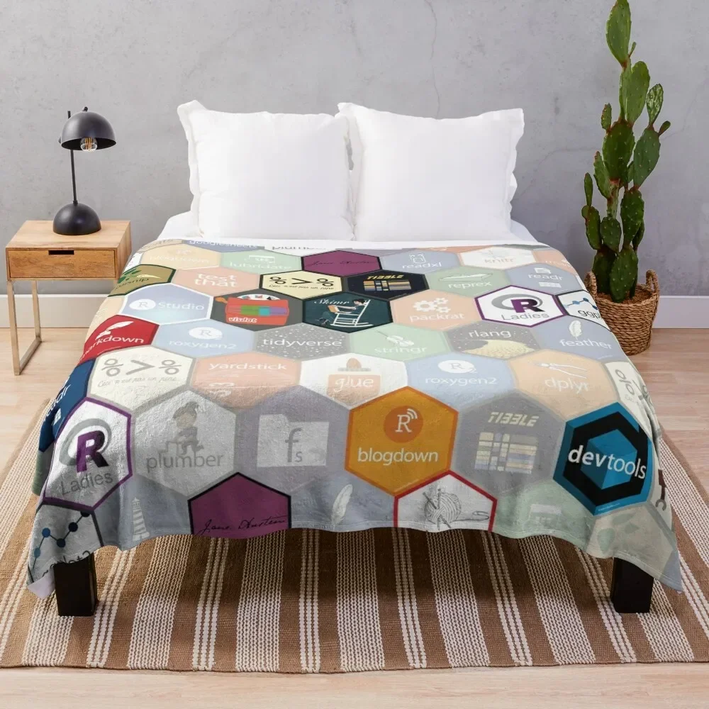 

R hex design (large hexes) Throw Blanket Extra Large Throw Heavy Blankets