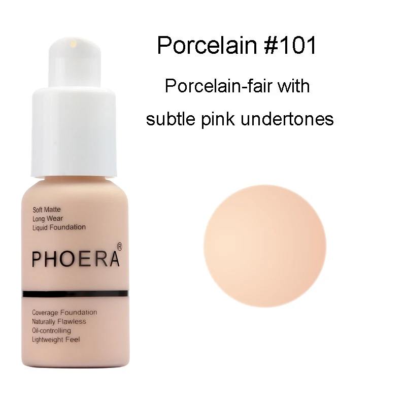 PHOERA 30ml Liquid Foundation Set Oil-control Concealer Cream Hydrating Long Lasting Hydrating Makeup Foundation TSLM1 5