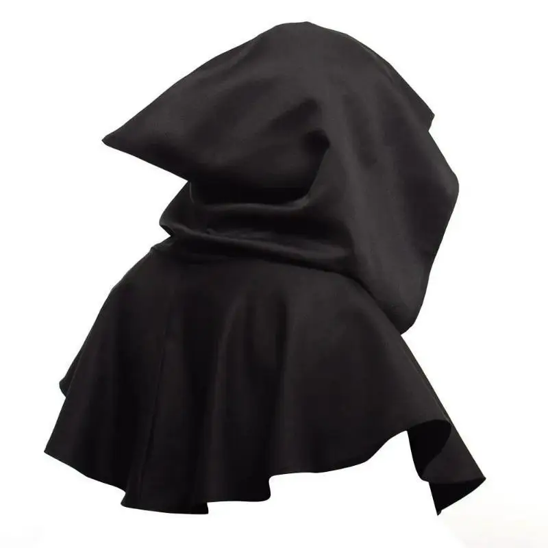 Unisex Men Medieval Costume Renaissance Cloak Hat Halloween Witch Cosplay Costume Hooded Cape Hat Hats For Women