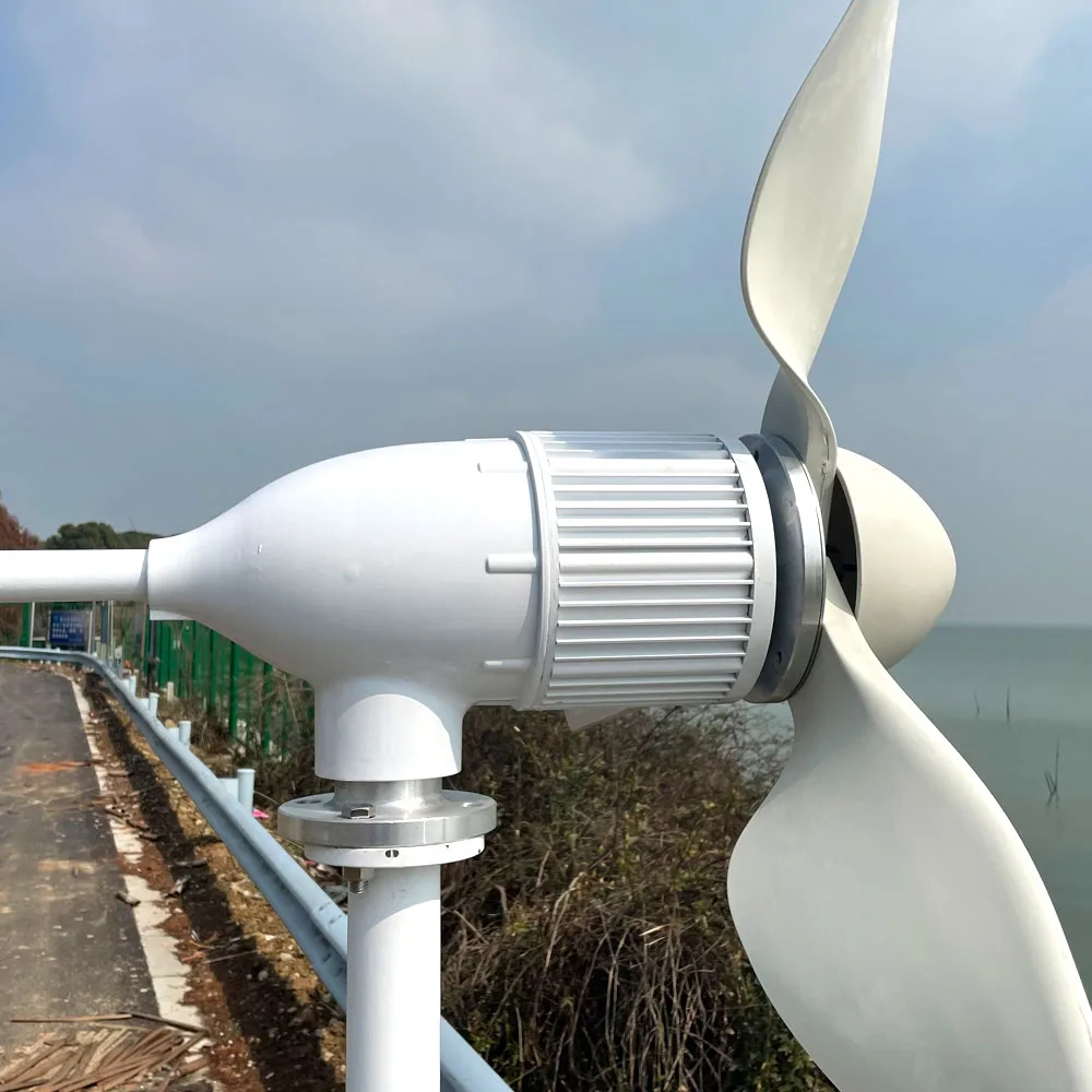 8000W Windmill Turbine 24V 48V96V Generators Low Start Speed Free Alternative Energy 3 Blades With Wind MPPT Hybrid Controller images - 6