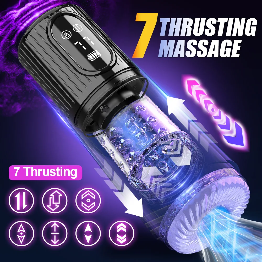 HeartCaptor Electric Thrusting Rotating Piston Stroker for Men Automatic Telescopic Masturbation Cup TPE ABS Material - Details 8