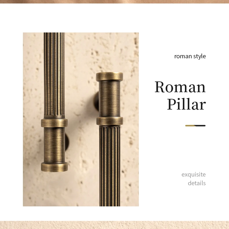 kitchen cabinet pull ribbed brass vintage finish