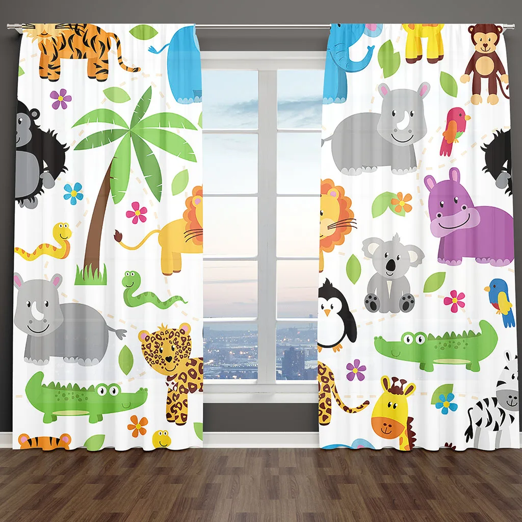 Cartoon Cute Embroidered Car Blackout Curtain Fun Window 