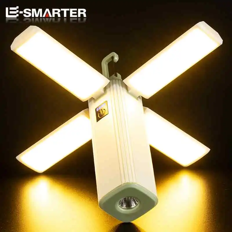 Foldable Camping Lanterns camping light portable lanterns camping lamp Portable Flashlight Rechargeable Outdoor Power Bank Emergency Fishing Tent Lighting Lamps with Hook