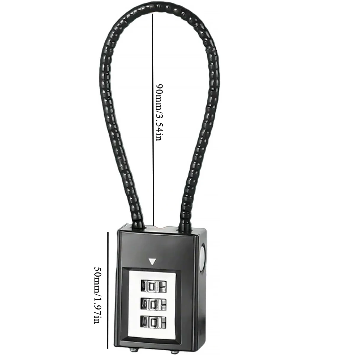 3 Haneli Şifreli Kilit, Kombinasyon Kablo Kilidi - Ev Kilitleme ve Güvenliği için Çizilmeye Dayanıklı Boya Kaplama