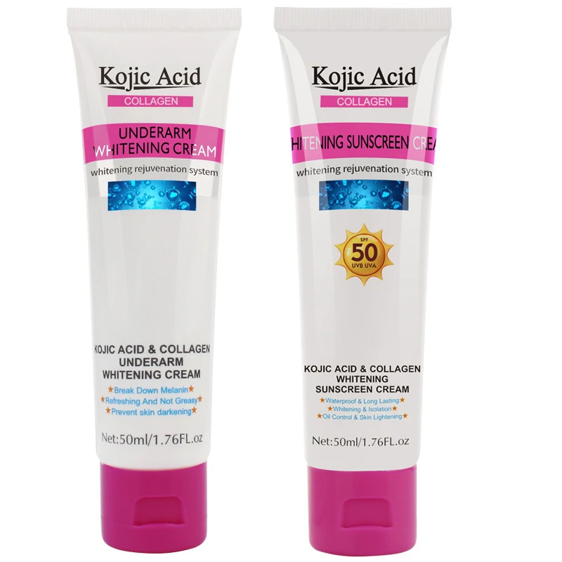 

Kojic Acid Underarm Whitening Cream Bleaching Cream Skin Whitening Lotion +SPF 50 Sunscreen Whitening Sun Cream Facial Body