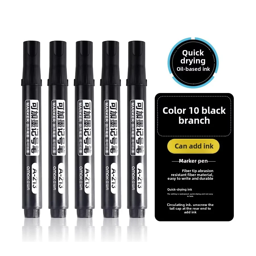 Versatile Permanent Oil-Based Marker Set - Black, Red, Blue - Ideal