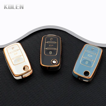 TPU Car Key Case Cover Shell Fob per VW Volkswagen Golf Polo Tiguan Passat Skoda Octavia Superb Kodiaq Seat Ateca Leon FR Ibiza - TPU Car Key Case Cover Shell Fob per VW Volkswagen Golf Polo Tiguan Passat Skoda
