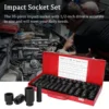 35PCS 1/2inch Drive Metric Impact Socket Set Metric Drive Deep Socket Wrench For Air Pneumatic Repair Tools 12.5mm Dropshipping 1