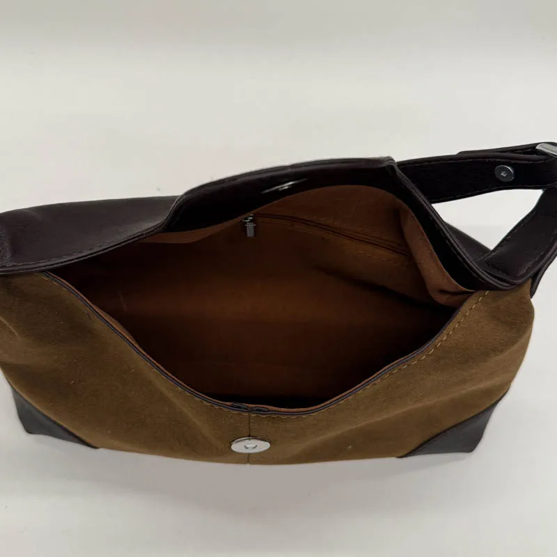 Borsa a Tracolla Casual da Donna con Molteplici Cerniere, Borsa a Tracolla Decorativa, Borsa a Mano Sottobraccio di Grande Capacità alla Moda per Uso Quotidiano - immagine 3