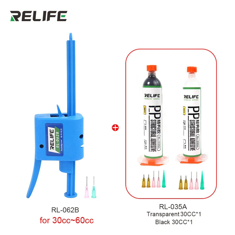 30CC Universal Phone Middle Frame Bracket Back Cover Glue PUR Rework Cold Gel Single Liquid Glue Dispensing Gun Bracket bonding